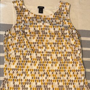 BOGO! Ann Taylor Yellow and Gray Patterned Tank Top